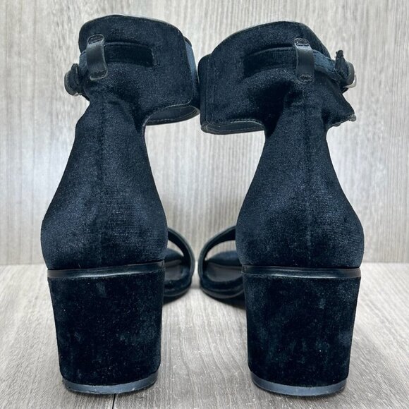 Bernardo Blythe Sandals Womens 10M Ankle Strap Chunky Heel Velvety suede Black - Picture 5 of 13